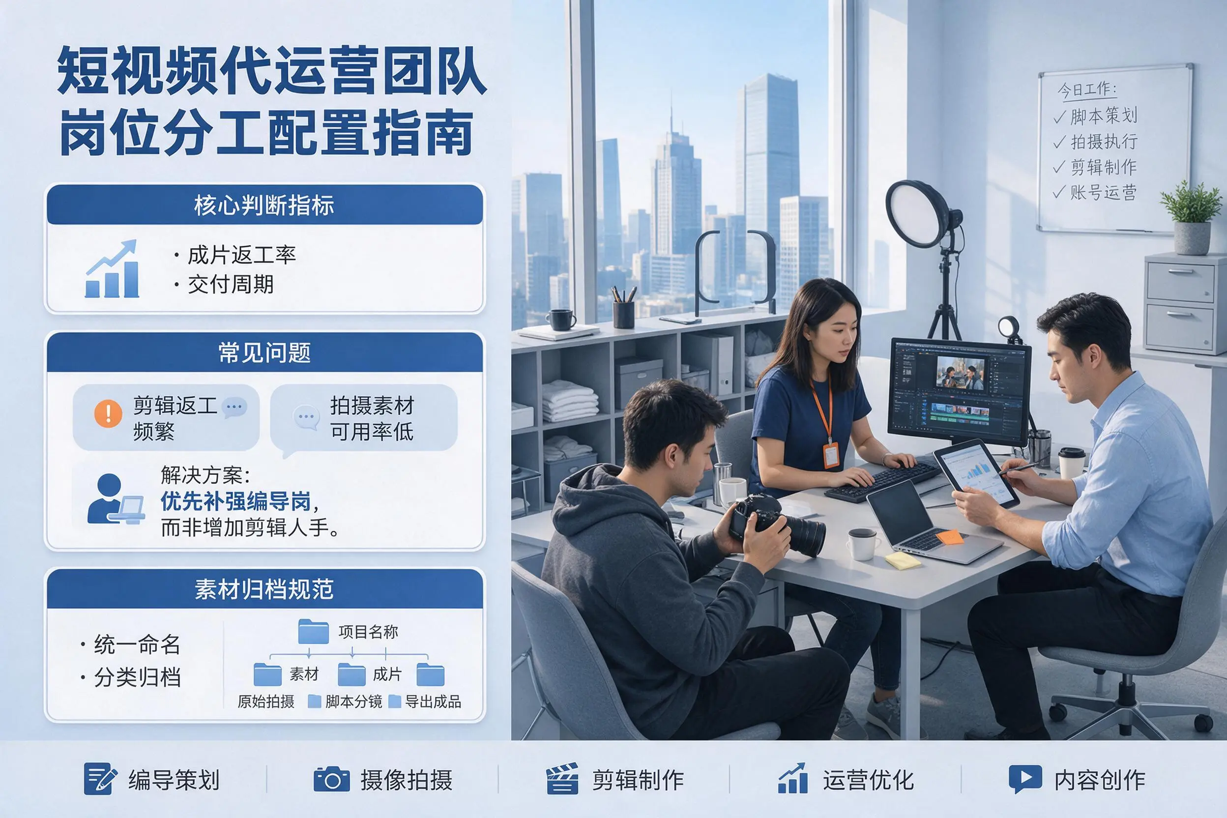 短视频代运营团队如何配置？西双版纳企业岗位分工科普说明