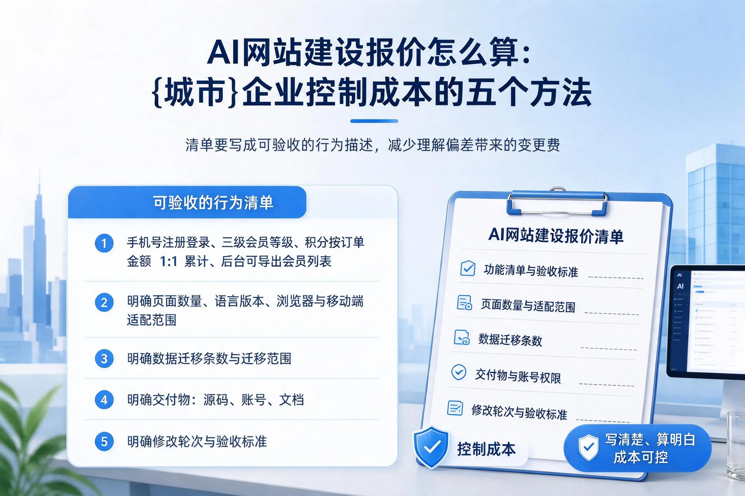 AI网站建设报价怎么算：西双版纳企业控制成本的五个方法